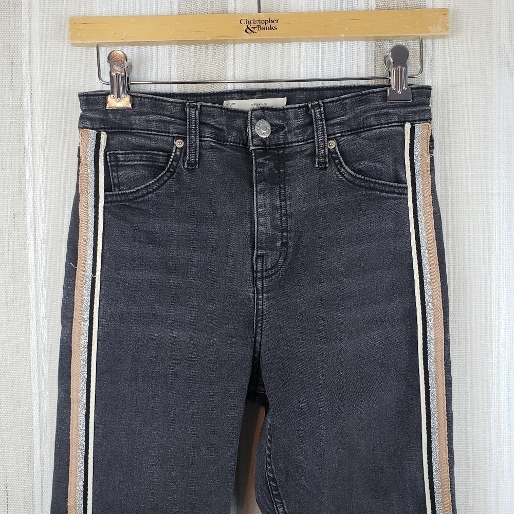 Topshop Moto Jamie Skinny Jeans Ribbon Black Size W28 L32 - Picture 2 of 8